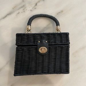 Zara womens wicker straw purse mini bag